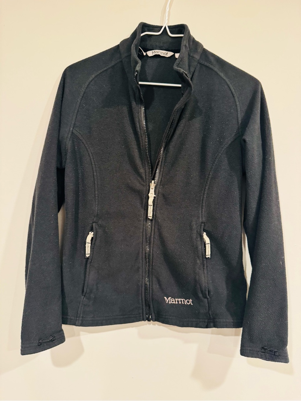 MARMOT Women’s Black Fleece Full Zip Jacket Small with Pockets